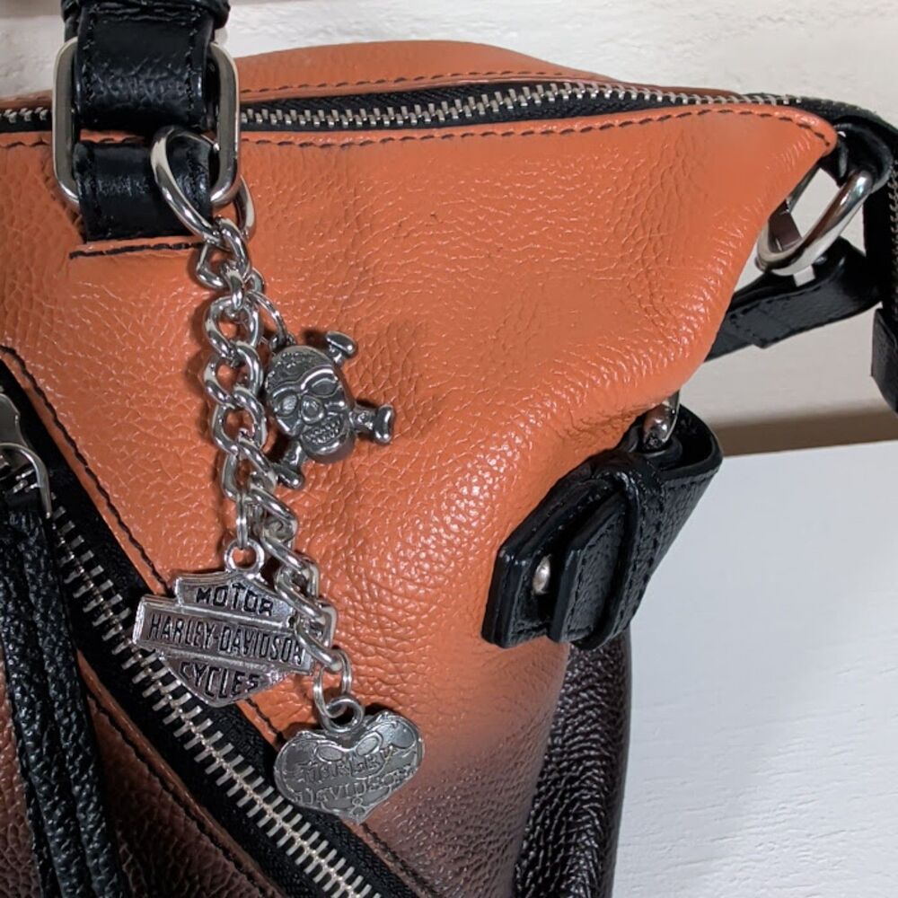 RARE Harley-Davidson Women's Garage Burnished Leather Satchel  Ombre LG8002L - Picture 3 of 4